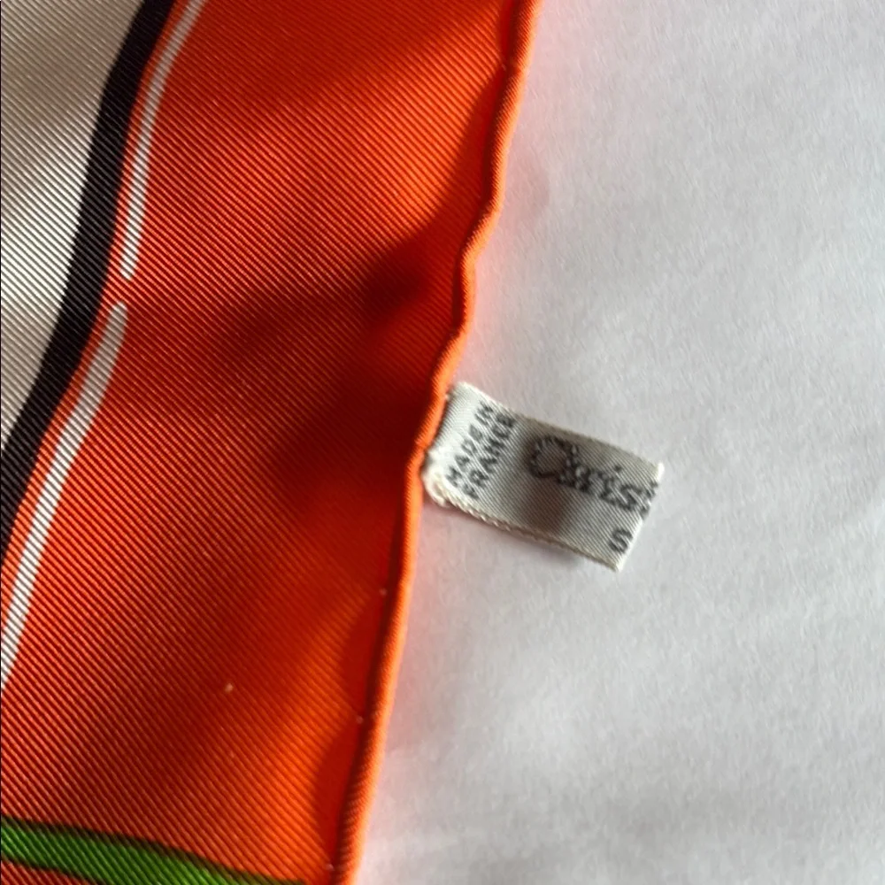 Dior Orange and Green Geometric Scarf- NFs do not buy
